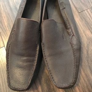 9x  HP 🎉 Lacoste Brown Leather Casual Men’s Shoes Loafers